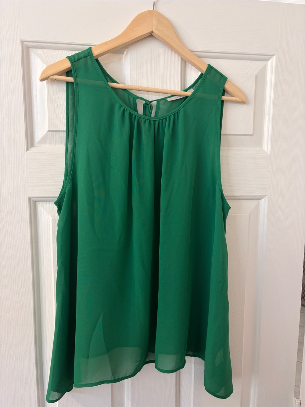 Halogen Emerald Green Sleeveless Chiffon Camisole with Back Tie